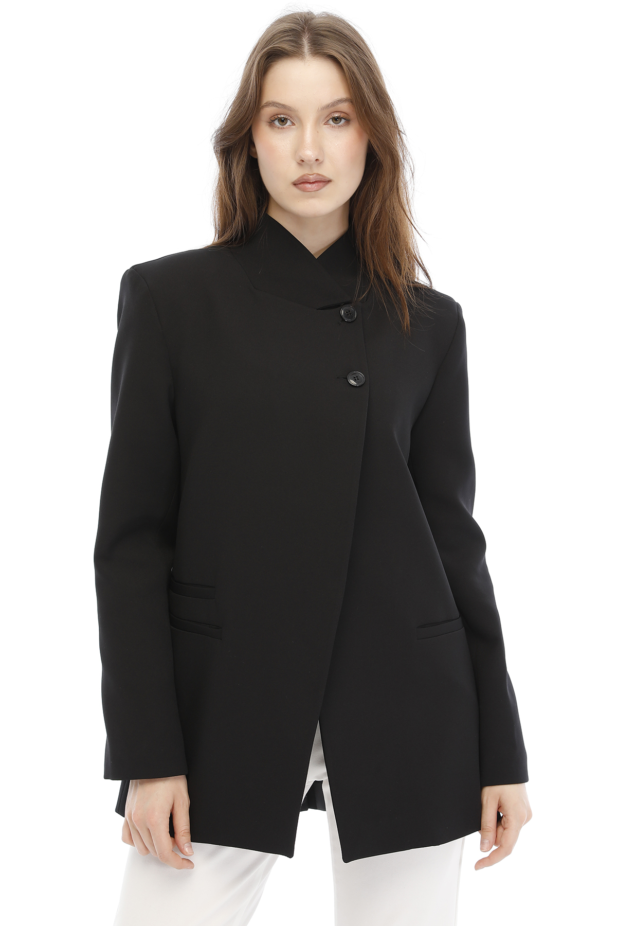 Temiz Kesim Asimetrik Blazer — görsel 2