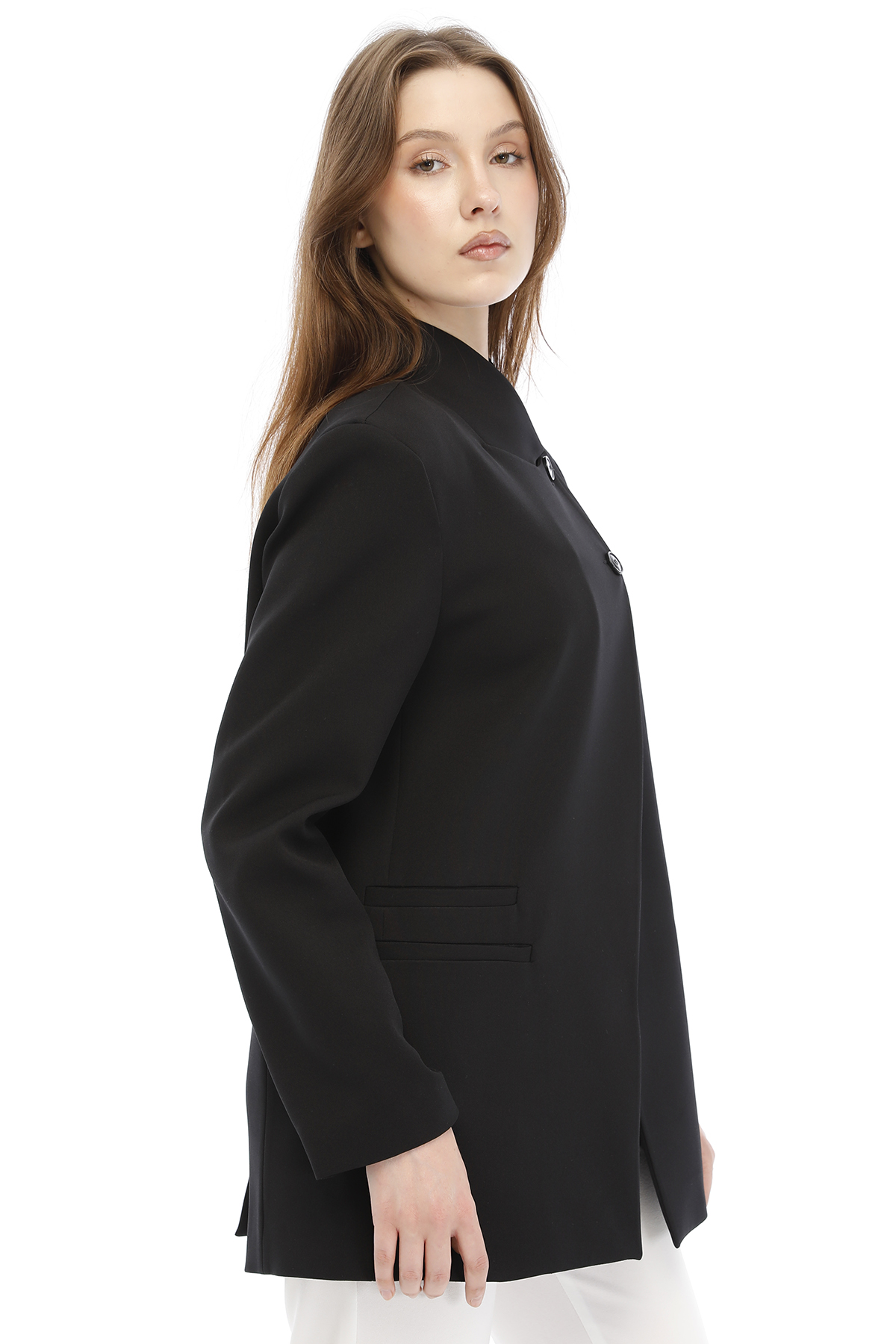 Temiz Kesim Asimetrik Blazer — görsel 6