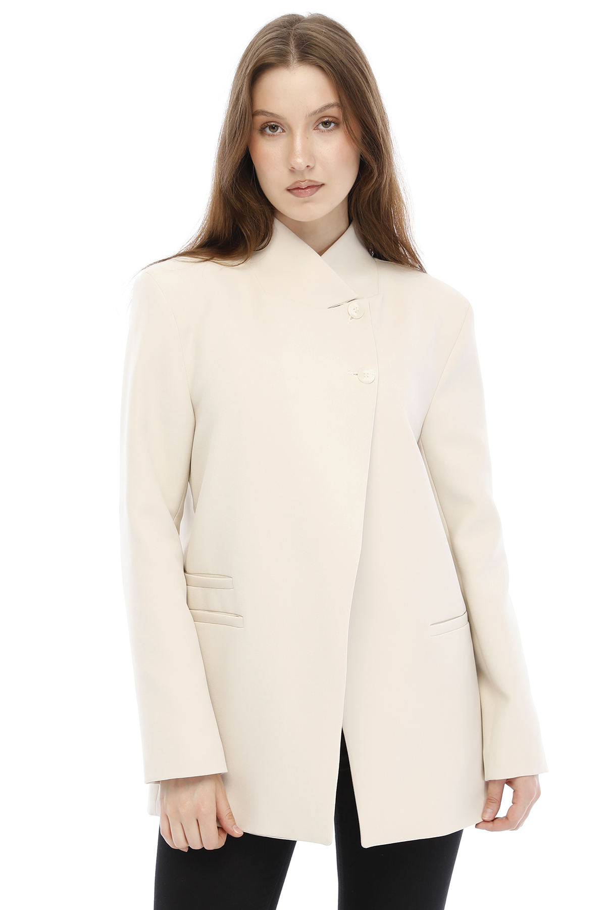 Temiz Kesim Asimetrik Blazer — görsel 2