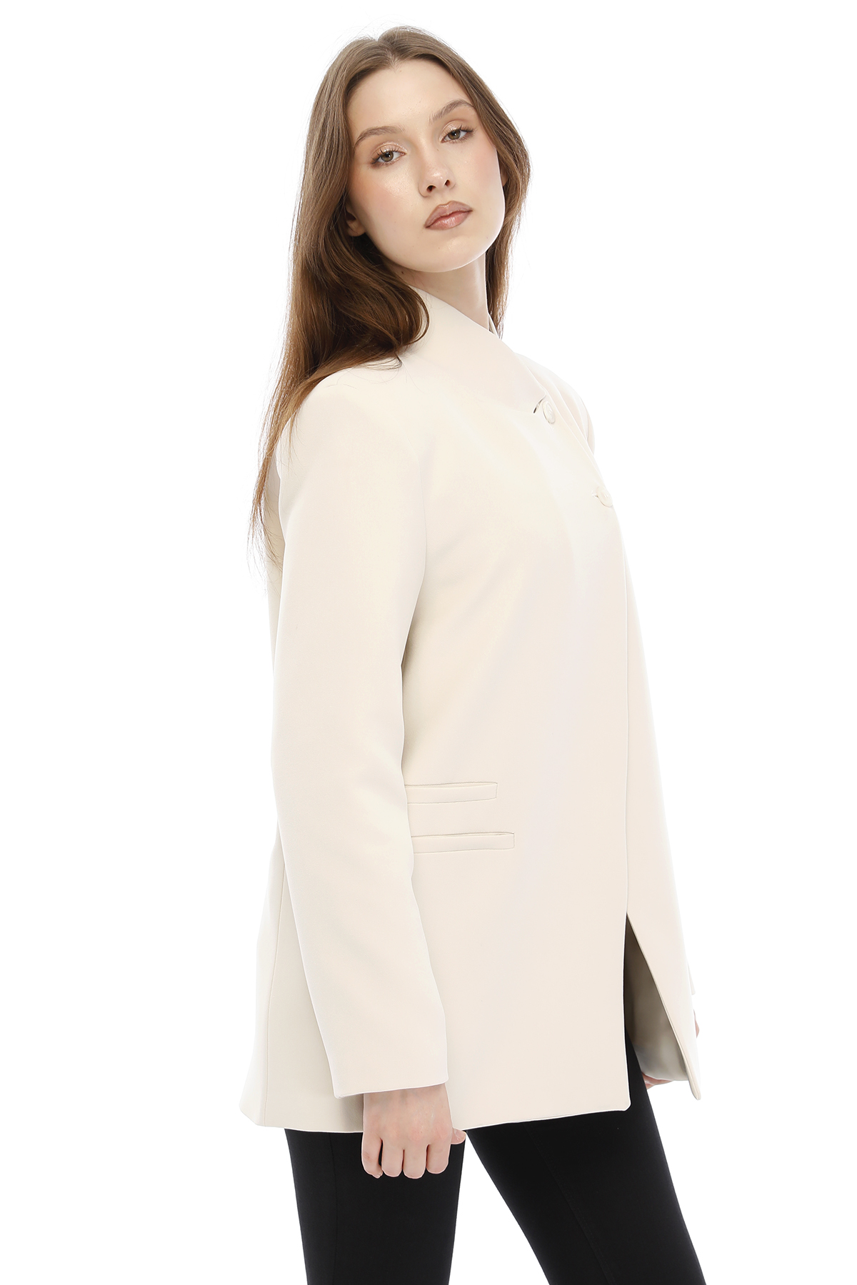 Temiz Kesim Asimetrik Blazer — görsel 6